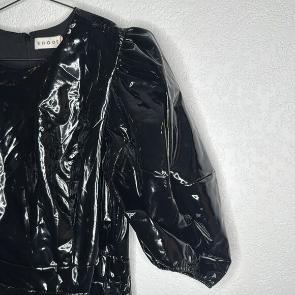 NWT RHODE PIA Mini Dress Patent Black Size 8 - Picture 5 of 16